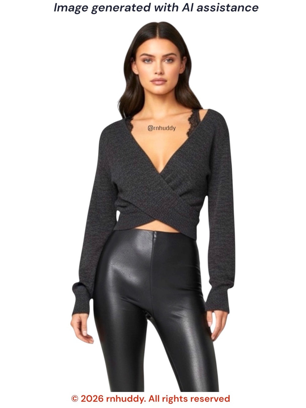By Anthropologie M surplice faux wrap sweater